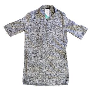 Velvet Heart NWOT Blue White All Over Floral Print Pull On Open Collar Dress S